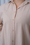 Women's Plus Size Linen Casual Shirt – Beige - 4