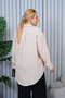 Women's Plus Size Linen Casual Shirt – Beige - 2