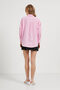 Women's Pearl Bow Long Sleeve Basic Pink Shirt - 6