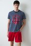 Stripe Anchor Multicolored Shorts Pajama Set - 3