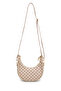 Women's Cream Jacquard Patterned Mini Hand and Shoulder Bag with Lock Closure - 3