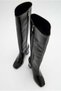 Black Patent Leather Zippered Women's Boots - 4