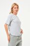 Women's Striped T-Shirt Oversize T-Shirt - 3