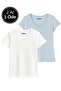 Women's 100% Cotton 2-Pack Short Sleeve Round Neck T-Shirt - 2