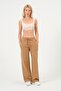 Women's Linen Wide Leg Elastic Waist Trousers - 3