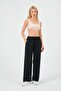 Women's Linen Wide Leg Elastic Waist Trousers - 2