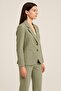 Women's Khaki Suit - Jacket and High Waist Pants Two Piece Set - 5