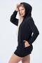 Navy Blue Long Sweatshirt Dress Tunic Long Sleeve Side Pocket - 6