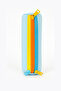 01109 Ice Blue Three Eyes Colorful Zipper Waterproof Bondit Fabric Plush Printed Pencil Case Pen Holder - 5