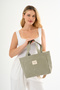 Matcha Latte Waxed Canvas Waterproof Shoulder Hand Bag High School and College School Bag(En:28 Size:25) - 3