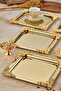 6-Piece Metal Decorative Special Design Presentation, Promise Tray Set, Catering Presentation Serving Tray Set - 4