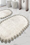 Dorella Mink French Lace Luxury Soft Washable Double Oval Bath Mat Set - 2