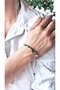 Stainless Steel Leaf Figured Zircon Stone Colorful Satin Enamel Brass Plated Zamak Bracelet - 2