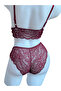 Bordo Lace Capless Bustier Panty Set - 3