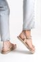 Straw Eval Stone Piping Nut Color Daily Comfortable Stylish Women's Sandals - 8