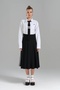 Women's Two Piece Special Design Tie and Pleated Skirt - 6