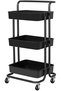 3-Tier Rolling Carts with Wheels Storage Cart Makeup Cart with Roller Wheels Mobile Storage Organize - 2