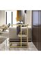 MOZOGOT 2-Tier C Shaped End Table Sofa Side Table with Metal Frame, Gold Snack Couch Table for Small - 8