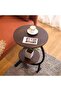 C-Shaped Side Table, 2-Tier Round End Table with Storage Shelf, Industrial Metal Frame, Sma - 7