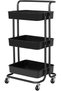 3-Tier Rolling Carts with Wheels Storage Cart Makeup Cart with Roller Wheels Mobile Storage Organize
