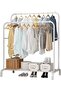Clothes Rack, Clothing Garment Rack Metal Double Rail Hanging Clothes 2-Tier Storage Shelf For Boxes - 2