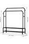 Multifunctional Bedroom Heavy Duty Clothes Rail with Double Rails, 4 Clothes Hooks Garment Rack for - 7