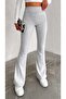 High Waist Spanish Leg Gray Summer Leggings - 3