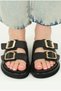 Maria Smooth Black Women's Slippers with Genuine Leather Inside and Outside and Sole Buckle - 5