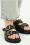 Maria Smooth Black Women's Slippers with Genuine Leather Inside and Outside and Sole Buckle - 4