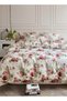 King Size 6-piece Duvet Cover Set Rose Print With Green Leaves 220x240cm.