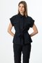 Women's Waist Tied Buttoned Blouse 3330 Black