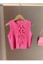 Women's Pink Ribbon Detailed Knitwear Vest - 3