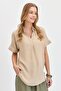 Women's Collar Stoned Maroken Shirt Mink - 3