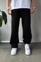 Adjustable Leg Basic Black Sweatpants Black