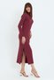 Women's Twill Turtleneck Ribbed Camisole Midi Length Dress - 3