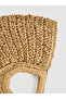 Camel Hand Knitted Straw Bag 22X47 cm Cnt1052 - 6