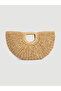 Camel Hand Knitted Straw Bag 22X47 cm Cnt1052 - 4