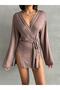 Women's Vi̇zon Miyabi Double Breasted Kimono with Belt Detail