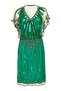 Angel Sleeve Plus Size Flapper Dress in Emerald Green - 3