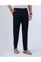 Italian Cut Belt Pleated Navy Blue Fabric Pants T10801 - 3