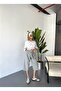 Women's Large Size High Waist Linen Look 100% Cotton Capri W203 - 3
