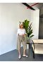 Women's Large Size High Waist Linen Look 100% Cotton Capri W203 - 5