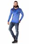 Cl527 Buttoned Basic Blue Sweatshirt - 4