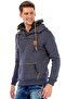 C44200 Double Layer Collar Knit Detail Men's Sweatshirt - 3
