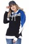 Women's Blue Block Hooded Sweatshirt - 3