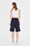 Women's Cotton Capri Navy Blue 7003-L - 5