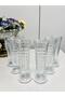 Remas Checkered Footed Crystal Coffee Side Flute Glass 140ml - 4