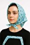 Betty Bands Bandana Retro Blue Pattern Satin Scarf - Vintage Headscarf with Scarf Tie - 4