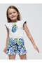 Girls' Sequin Embroidered Floral Shorts Suit Set