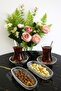 4 Pieces 14cm Mini Santa Glass Boat Plate Presentation Holder